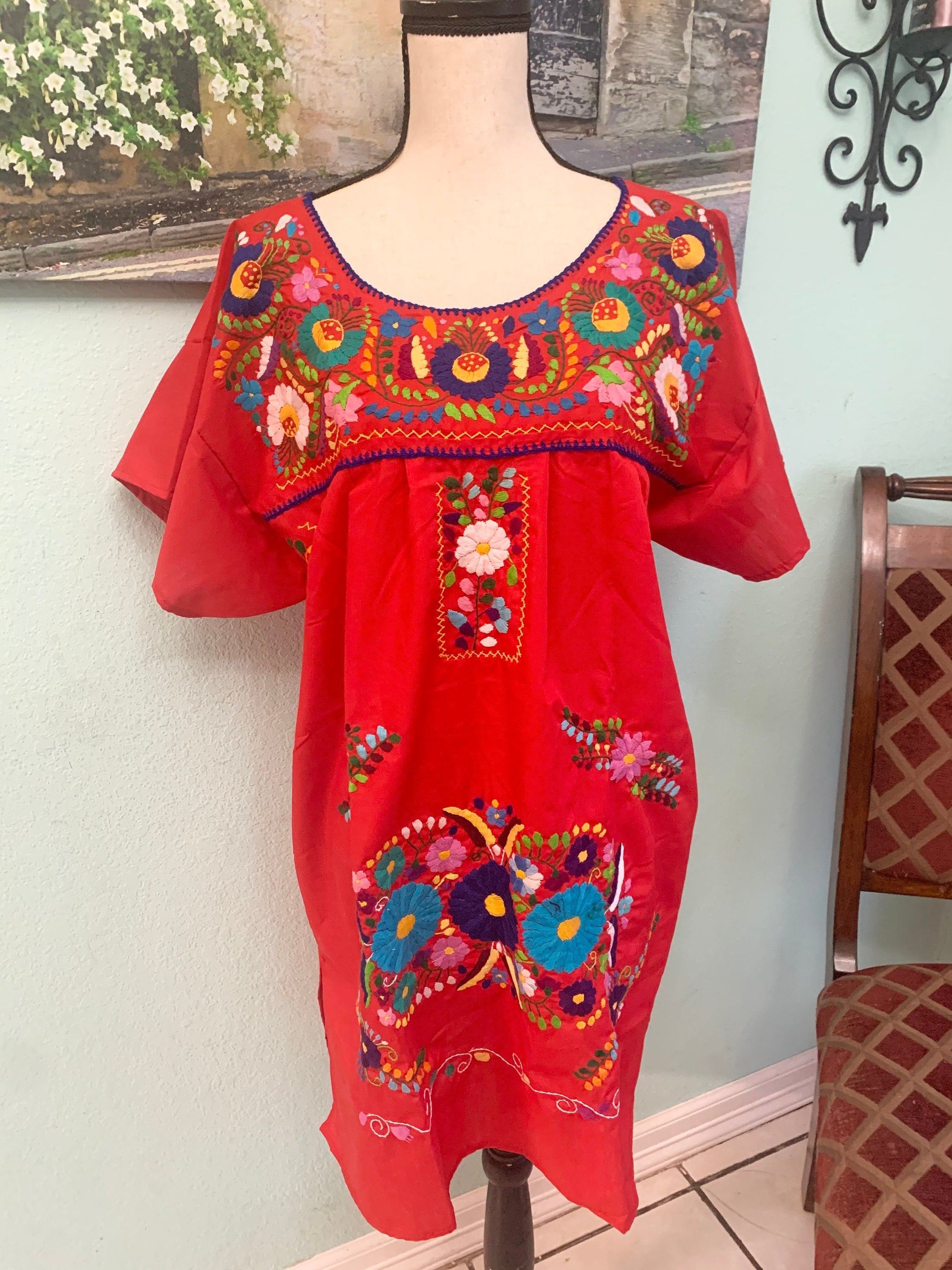 Beautiful Hand Embroidered Puebla Chanel Plus Size Dress