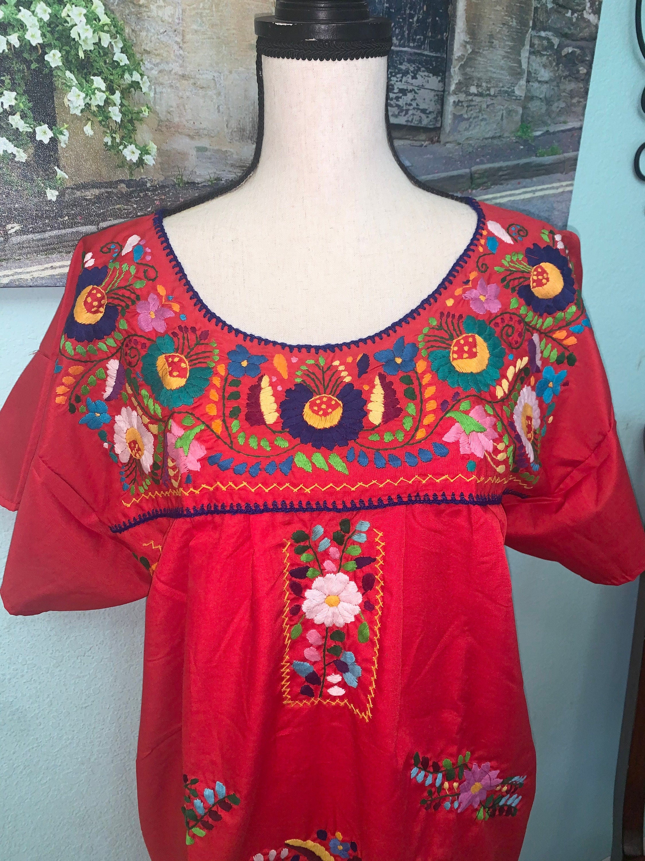 Beautiful Hand Embroidered Puebla Chanel Plus Size Dress