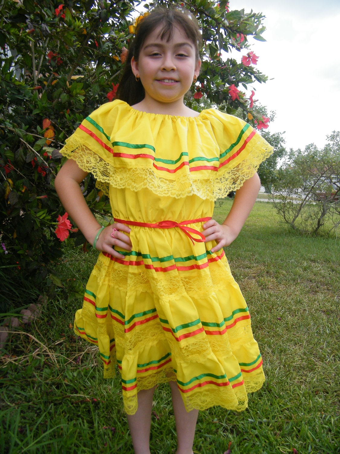 Vibrant Kids Mexican Dress - Size 9-10 Years - Perfect for Festive Occasions