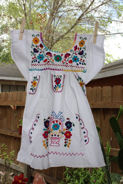 Image of Beautiful “Chanelito” dress & Authentically Hand Embroidered by experienced Artisans from Puebla Mexico, Sizes: 0 months old - 12 years old