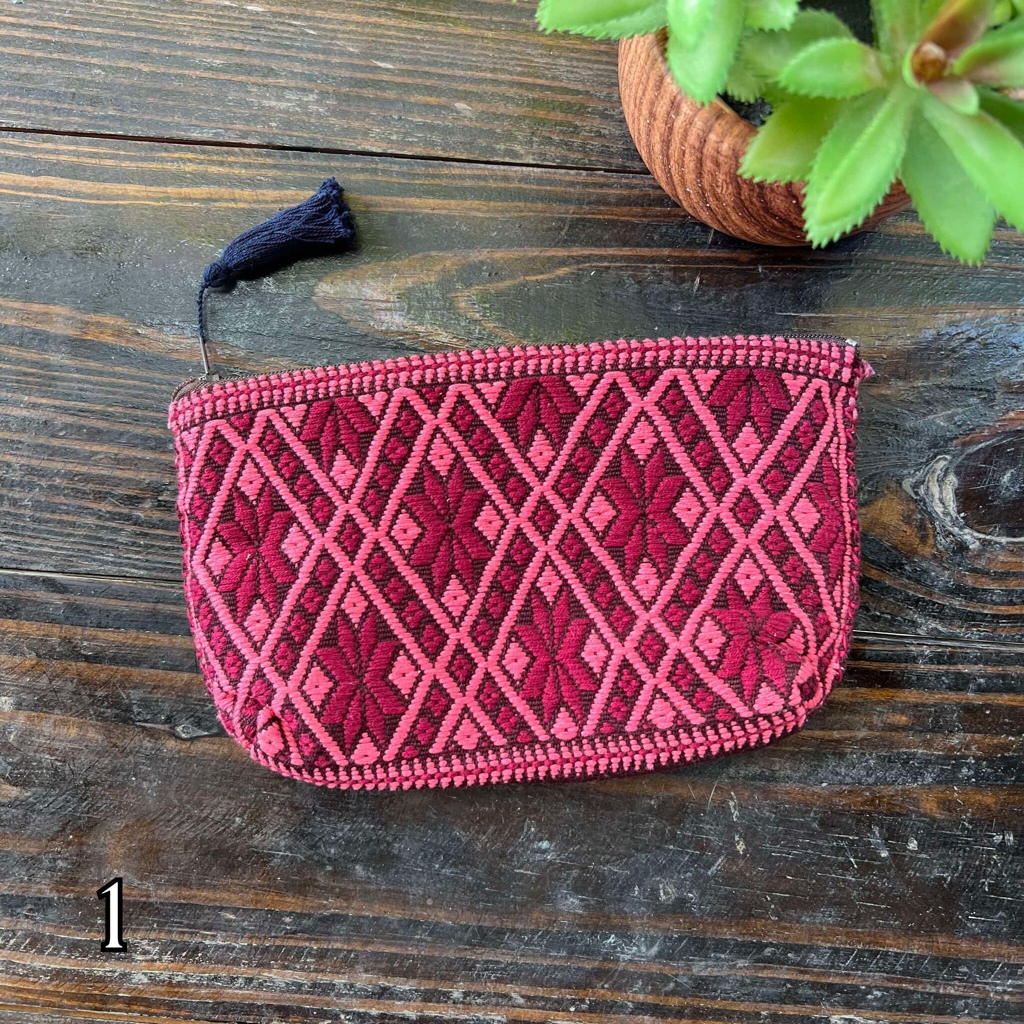 Aztec Inspired Design Artisanal Embroidered Bag - Storage, Clutch, or Organization Bag