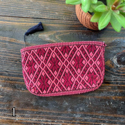 Image of Aztec Inspired Design Artisanal Embroidered Bag - Storage, Clutch, or Organization Bag